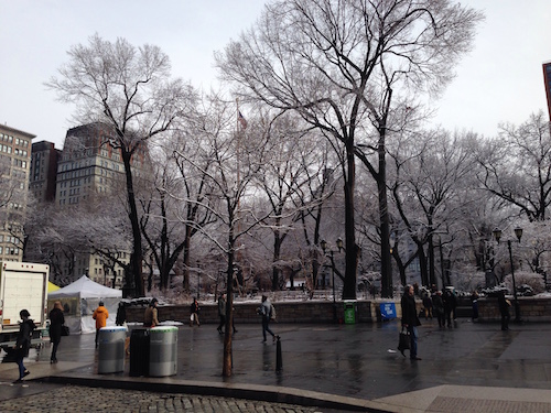 union square park blizzard 2016 manhattan nyc